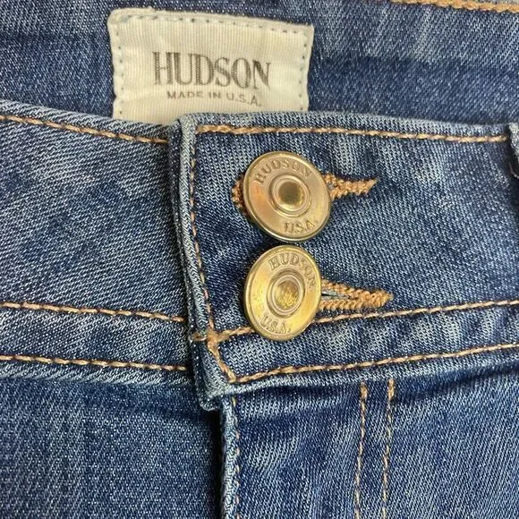 Hudson Jeans Pallerme Knee Cuffed Denim Longer Shorts, High Waist - Picture 4 of 12